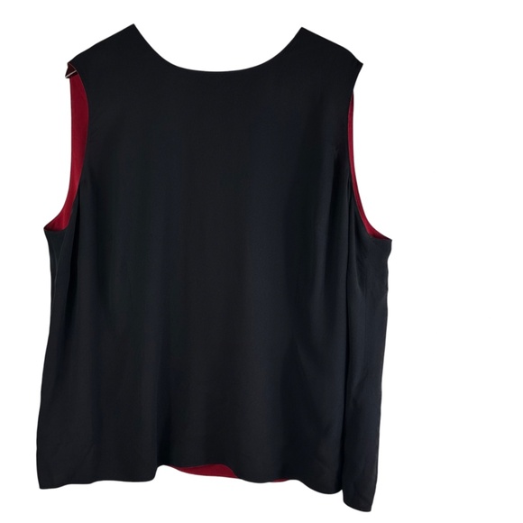Coldwater Creek 2 pc Reversible Top Tunic Tank Shirt 3X 22 24 Red Black SILK - Picture 6 of 8